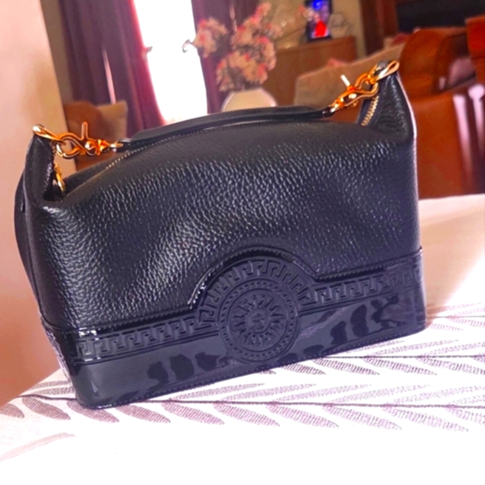 Rare Versace Pebbled Leather, Top Handle Bag. Like New.
